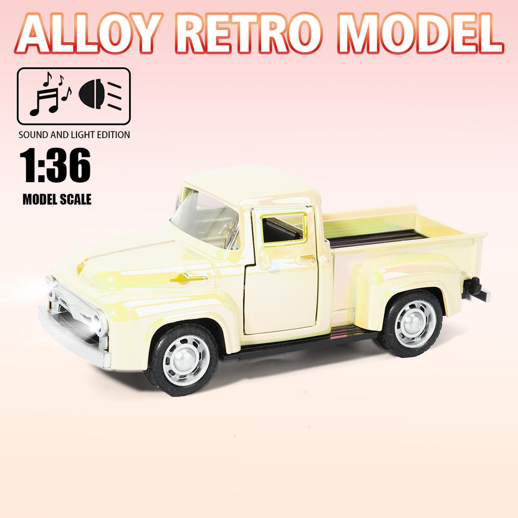 1:36 1955 Classic Chevrolet's Pickup Truck Sound and Light Alloy Car Models New Year Gift For Kids
