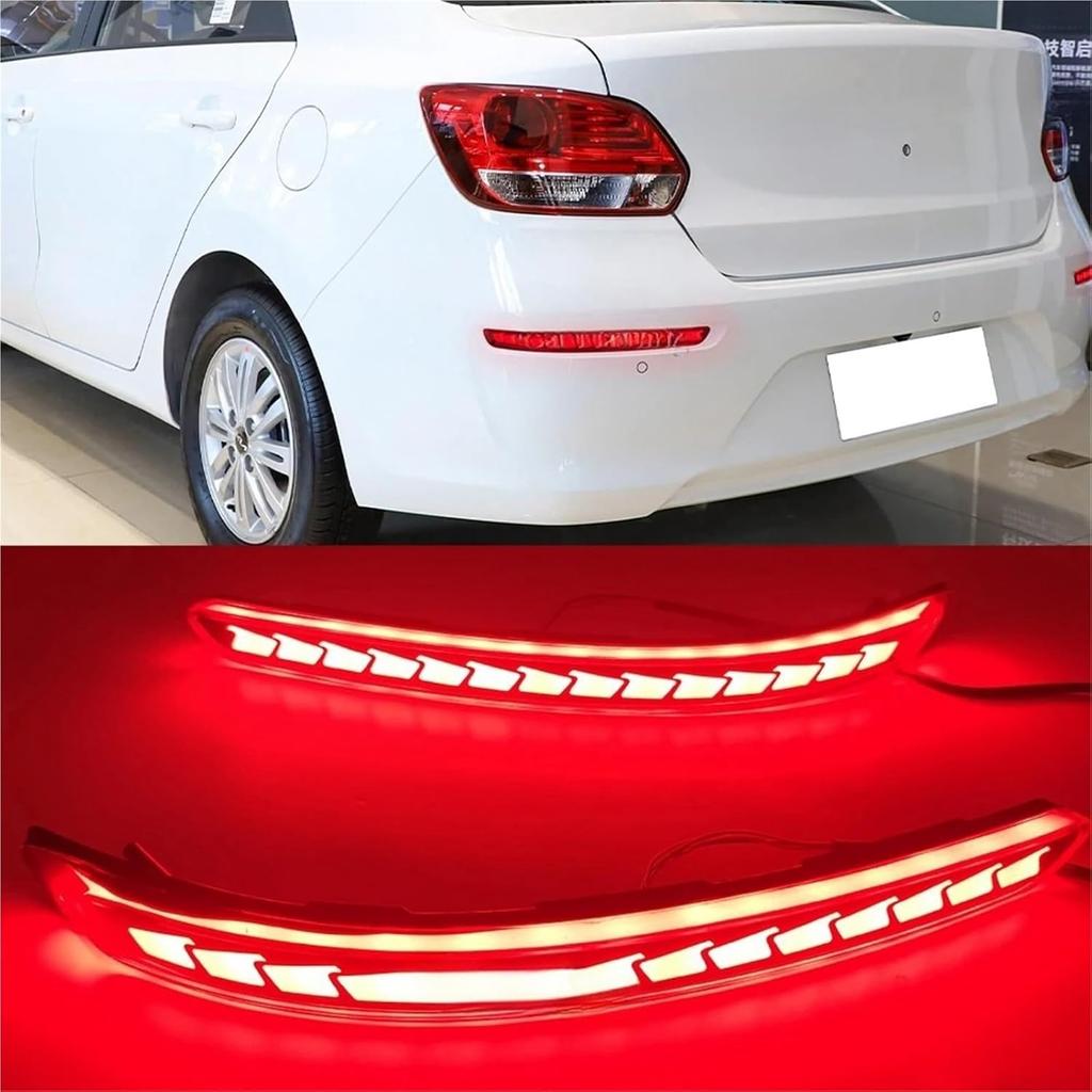 Compatible With KIA Pegas Soluto 2017-2023 LED Rear Bumper Light Rear Fog Lamp Turn Signal Brake Light Reflector(Red Cover)