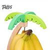 Tropical Kitchen Decor Wooden Banana Hanger, Coconut Tree Shape, with Metal Hook, Fruit Stem Hanger Theme Stable Base Rack, for Countertop Solid Wood