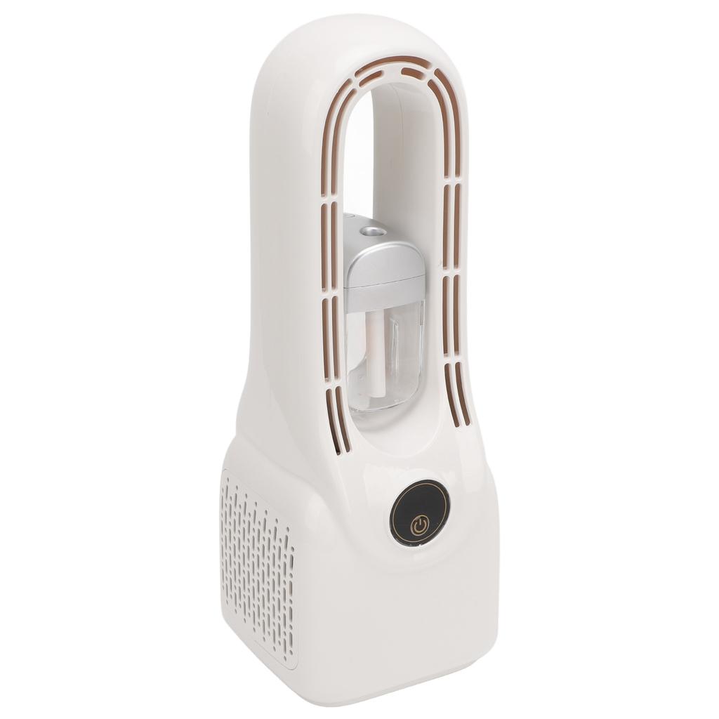 Bladeless Fan with Mist Humidifier ABS 6 Speed Quiet Bladeless Cooling USB Desk Fan with Colorful Lights for Home