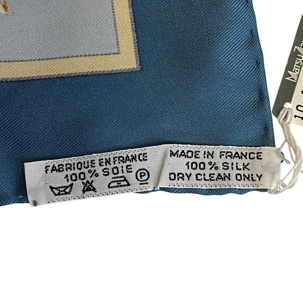 Hermes Journey To Niger Silk Silk Carre 45 Scarf Blue Silk Women Used