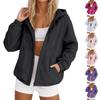 Women's Lightweight Hooded Rain Jacket with Zipper - Casual Windbreaker for Outdoor Wear