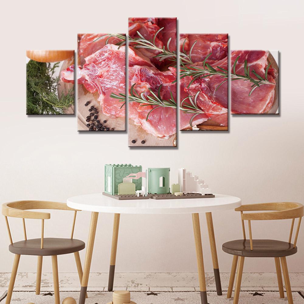 Prints Art Wall Canvas Painting Modern Prints Meat Food Posters Pictures Kitchen Decoration Wall Decoration