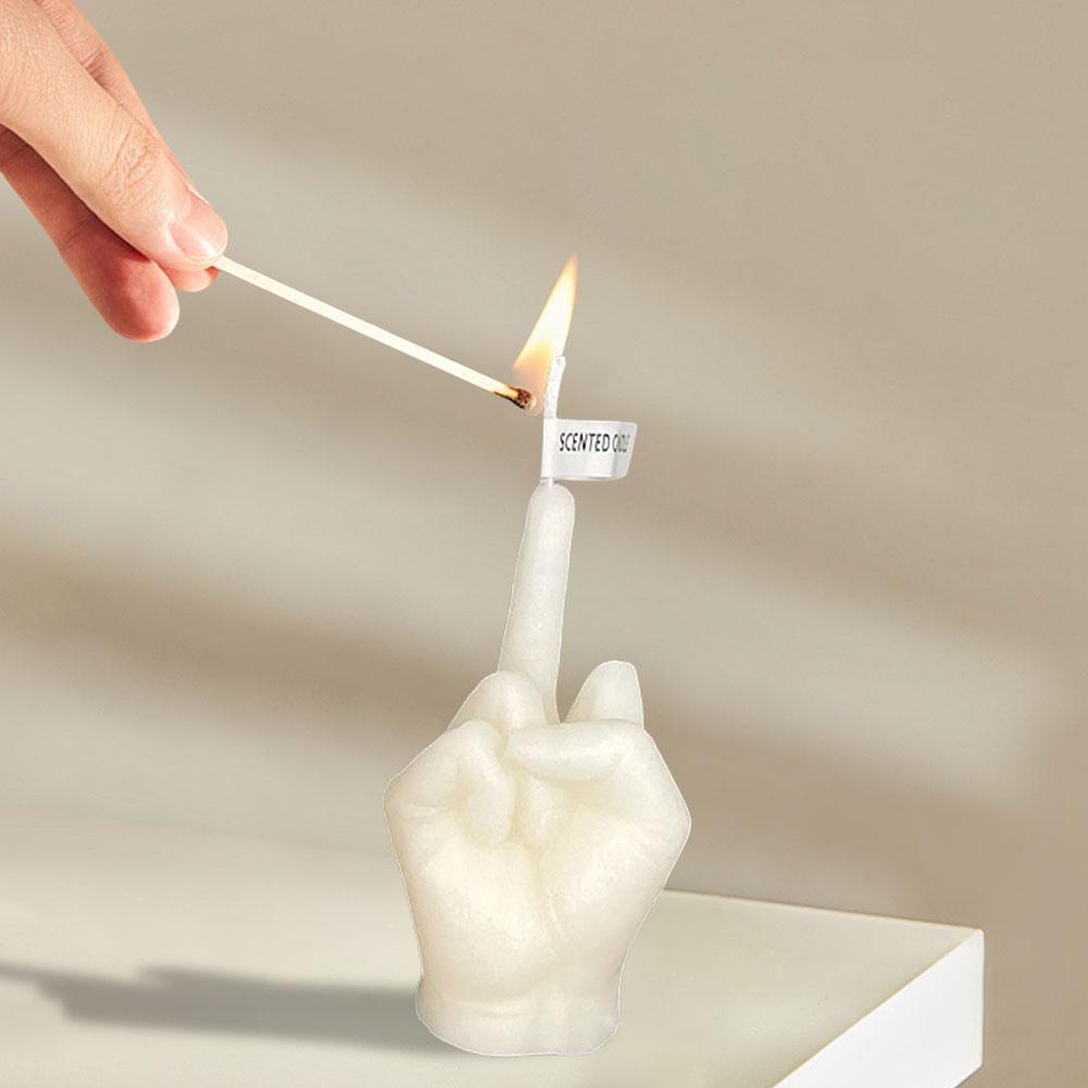 Middle Finger Scented Candle Soy Wax Long Lasting Candle Middle Finger Shaped Model Scented Candle Home Decoration Ornaments