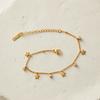 European Multi-layer 18K Gold-Plated Titanium Steel Bracelet with Star, Sun, and Heart Stone Tassels
