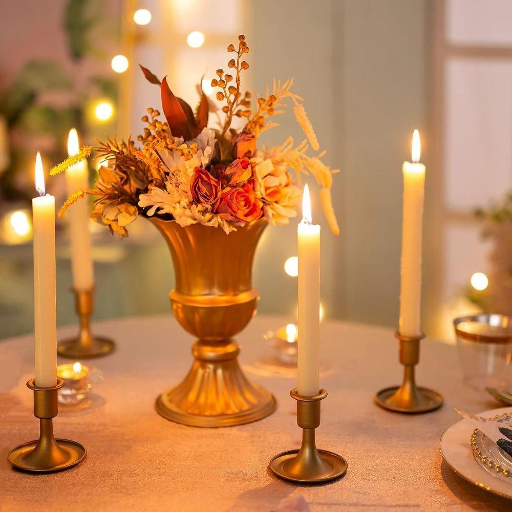 Retro Gold Taper Kerzenständer Handheld Eisen Taper Kerzenständer Zarter Robuster Vintage Kerzenhalter Küchenzubehör