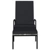 VidaXL Chaise longue avec repose-pied Résine tressée Gris
