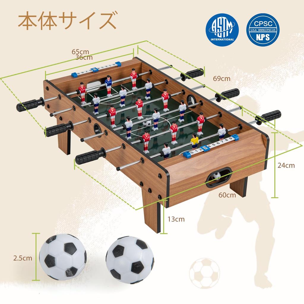 GIANTEX Board Game Soccer Board Width 70 x Depth 36 x Height 25cm Table Soccer Game Analog Game Compact Table Soccer Soccer Match Tabletop Foosball