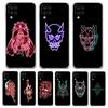 Samurai Oni Mask Neon Phone Case For Samsung Galaxy A51 A71 A21S A12 A11 A31 A41 A03S A13 A33 A73 A53 A52 A32 5G A23 Clear Cover