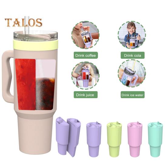 Silicone 2-in-1 Cup Liner for 40 Oz Cup Creative Drink Separator Stylish Emerald Design Food-Grade Reusable Liner for Party