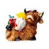 Weather Resistant Cow Figure Sculpture with Solar Lights Dwarf Deck Great for Garden Deck and Trail Size 20.5x14.5x23.5cm