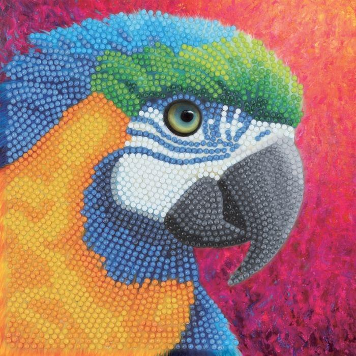 Crystal Art Card To Diamond - Parrot - 18 X 18 Cm