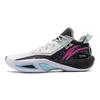 Li Ning Scarpe da Basket Comode Ammortizzanti Traspiranti a Taglio Basso Uomo sneaker Nero Bianco ABPU003-5