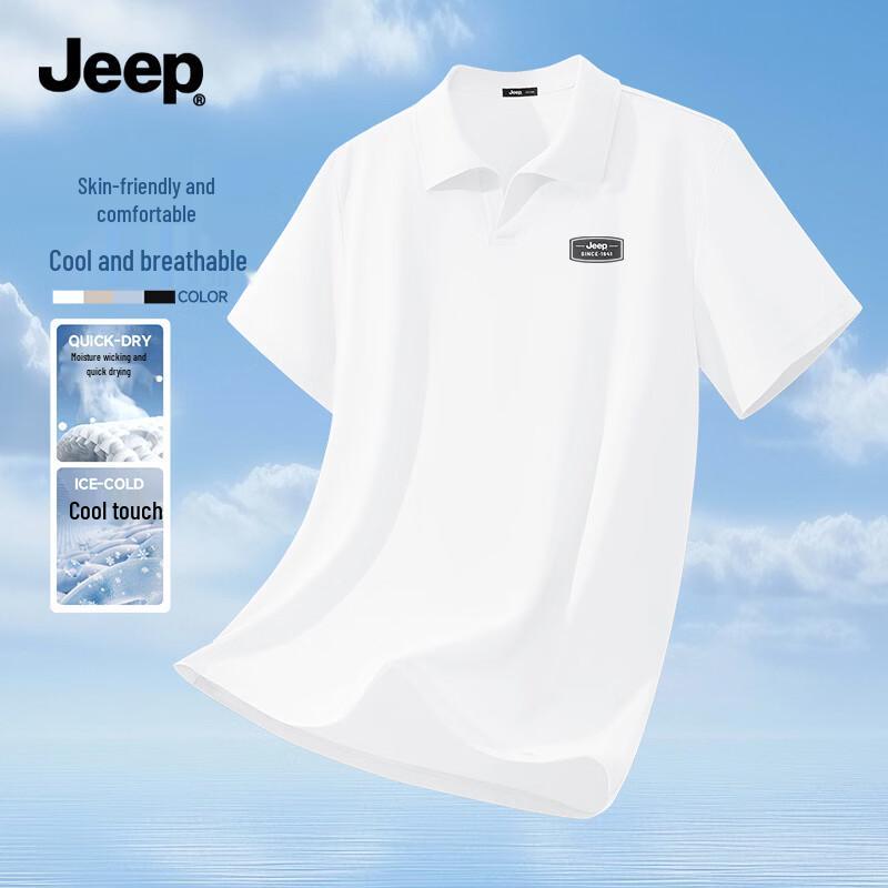 JEEP Men s Quick Dry Cooling Polo Shirt with Seagull Collar 2XL