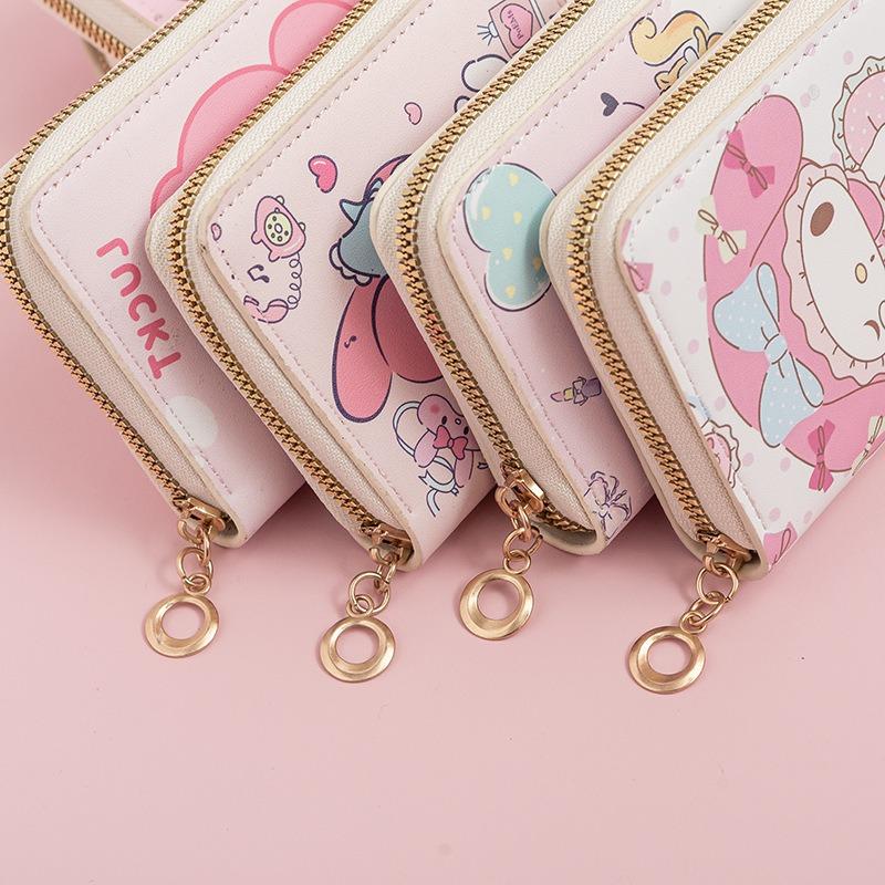 New fashionable cute small fresh printed change bag cartoon animation children's schoolgirl short zipper