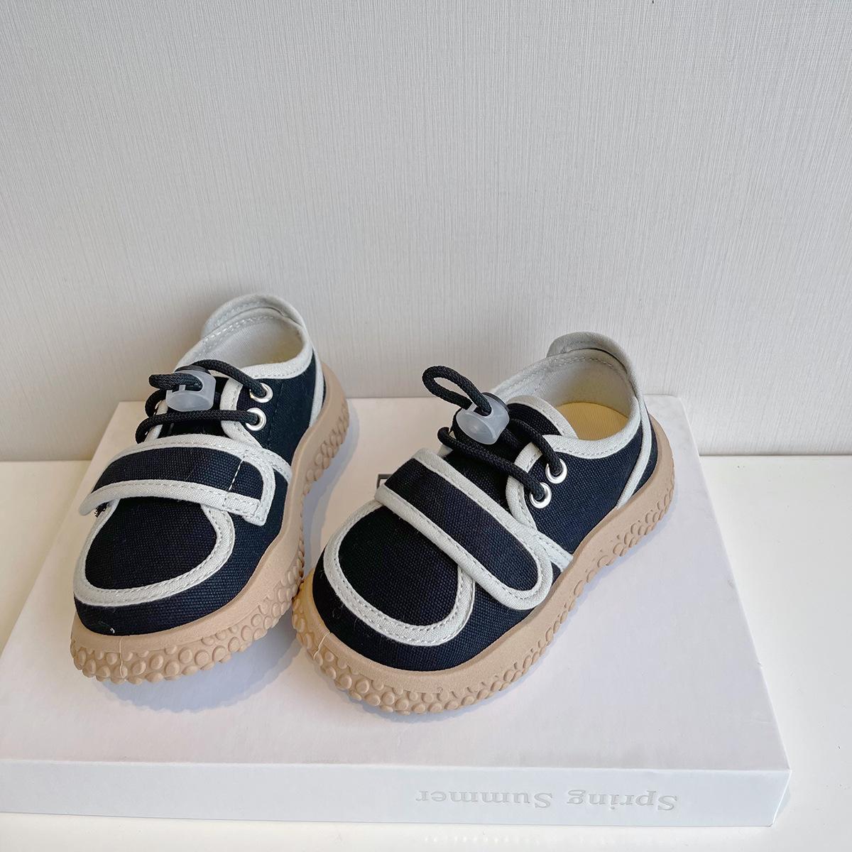

Children Canvas Shoes Girls Solid Low Top Wearable Canvas Shoes Baby Boy Nonslip Soft Sole Casual Shoes Size 22