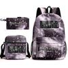 Attack Giant Elementary School Bag Backpack Casual School Bag Three-piece Set