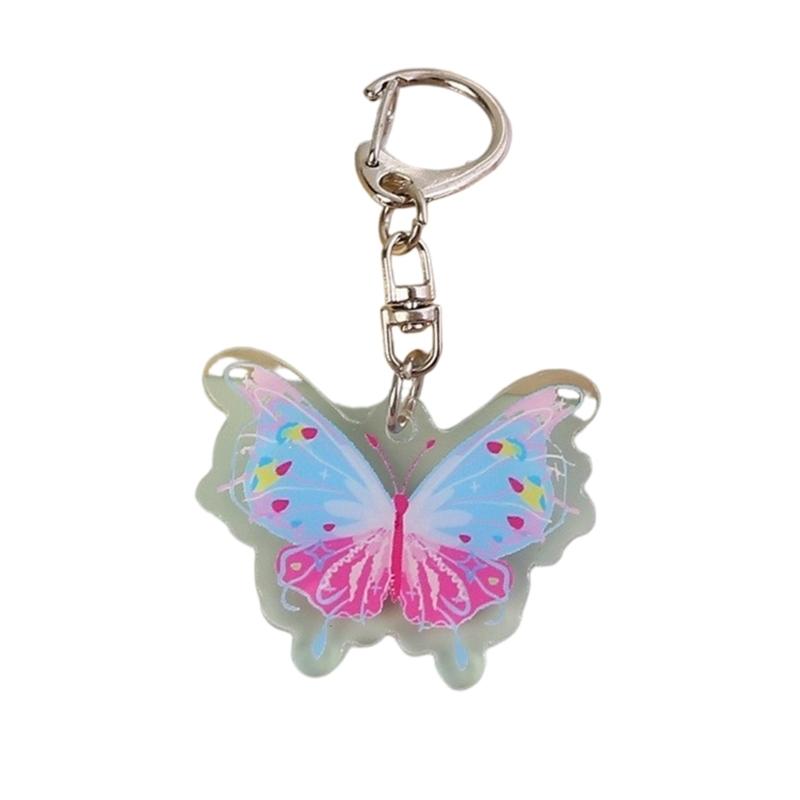 Plastic Butterfly Shaped Keychain Gift for Women Girl Keys Bags and Phones Charm Decorative Butterfly Key Rings