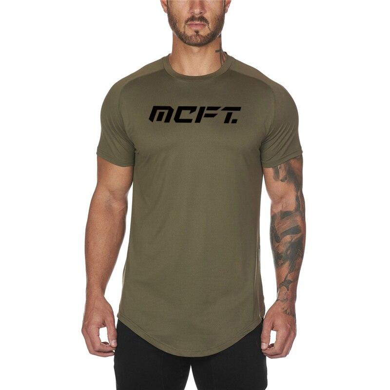 Muscleguys - Tricou de fitness pentru bărbați, sport, casual, respirabil, cu mânecă scurtă, cu decolteu în formă de O