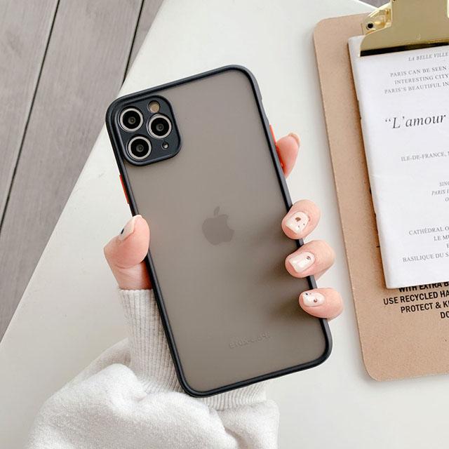 Phone Case For iPhone 14 15 13 12 mini 11 Pro X XR XS Max 7 8 Plus SE2020 Luxury Contrast Color Frame Matte Protective Case