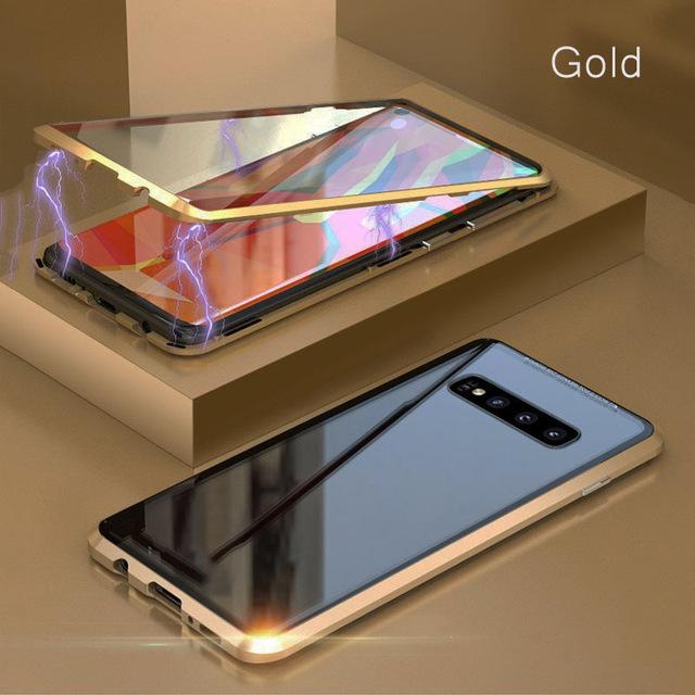 360° Plná ochrana Kovové Magnetické Pouzdro na Telefon Pro Samsung S25 Ultra S22 S23 S24 Ultra Plus A55 Oboustranný Skleněný Nárazník Kryt