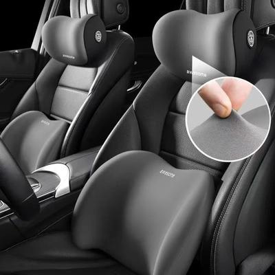 2-in-1 Auto Hoofdsteun en Lendensteun Kussenset Memory Foam Zitkussen met Wasbare Hoes voor Lang Rijden