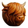 Yousheng Highland Cow Stone Resin Highland Cow Head Ornament Decorative Scottish Cow Collectible for Home Office Farmhouse Desk Shelf Decoration