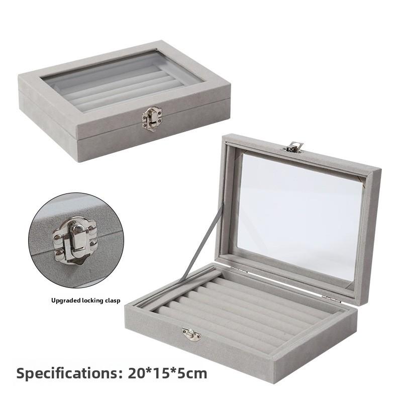 

High-end jewelry display tray with lid, perfect for organizing and showcasing earrings, rings, and other fine jewelry. large capacity, storage 20*15*5cm