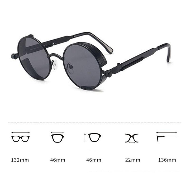 Classic Gothic Steampunk Sun Glasses Men's Women's Brand Designer Vintage Style Round Metal Material Glasses Frame Sun Eyeglasses High Quality UV400