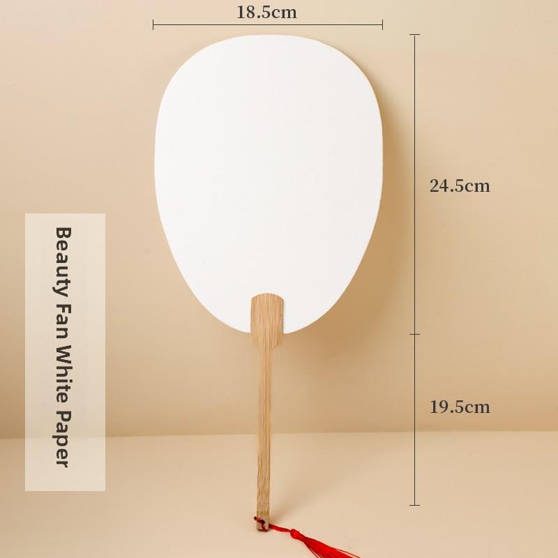 Thiened Blank Xuan Paper Calliaphy Fan DIY Material Kit Hand-Painted Cultural Creative Fan round ape Bamboo Frame