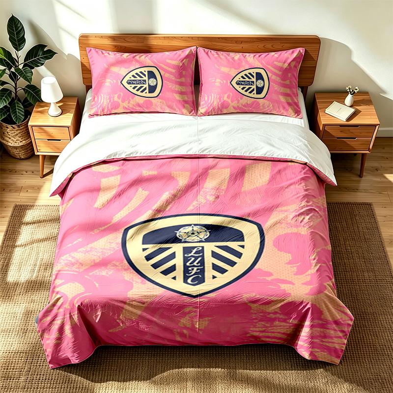 Leeds United Football Club (1) 3pc Set Suitable for Master Bedrooms Soft and Comfortable an Ideal Gift for Family and Friends Includes One Duvet Cover