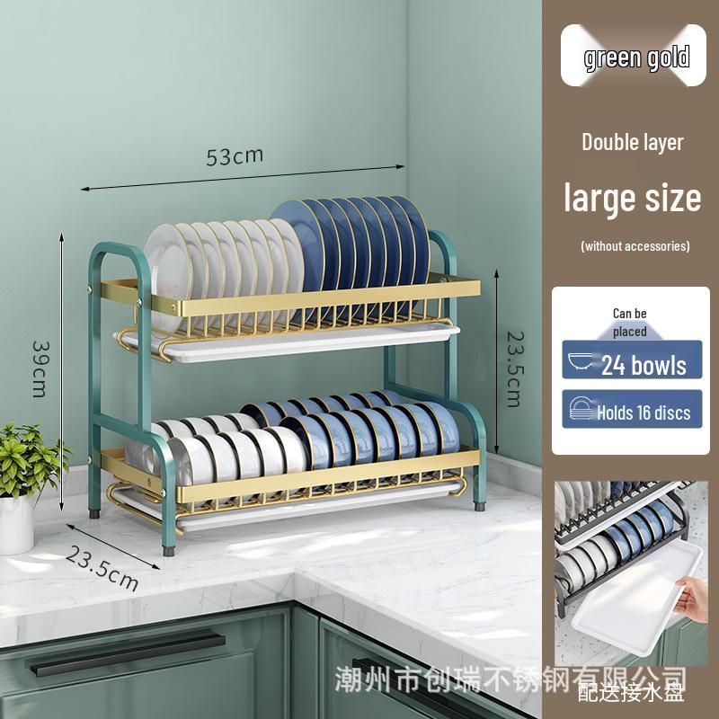 Multi-functional Kitchen Storage and Draining Rack for Bowls, Plates, Utensils, and Chopsticks