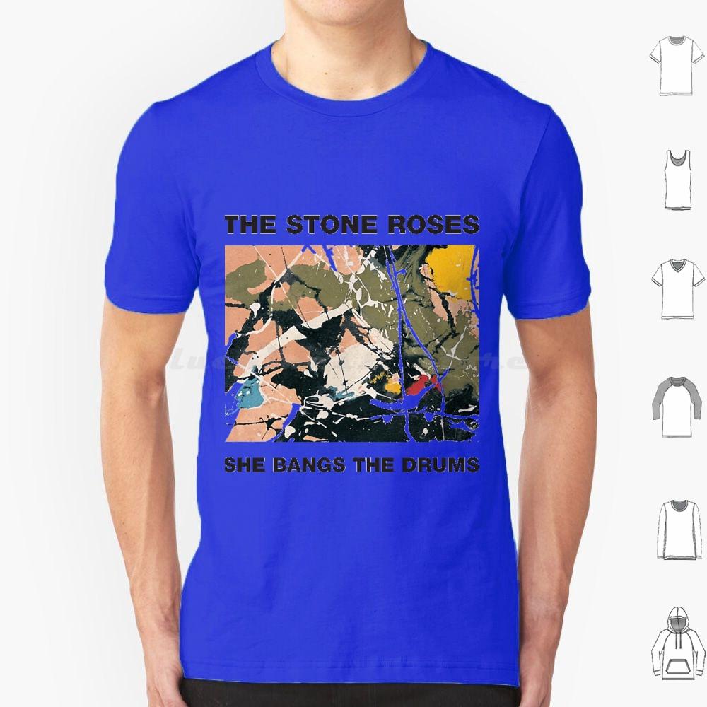 Trendiges She Bangs The Drums T-Shirt Große Größe 100% Baumwolle The Stone Roses Stone Roses The Stone Roses Galaxy Stone Madchester