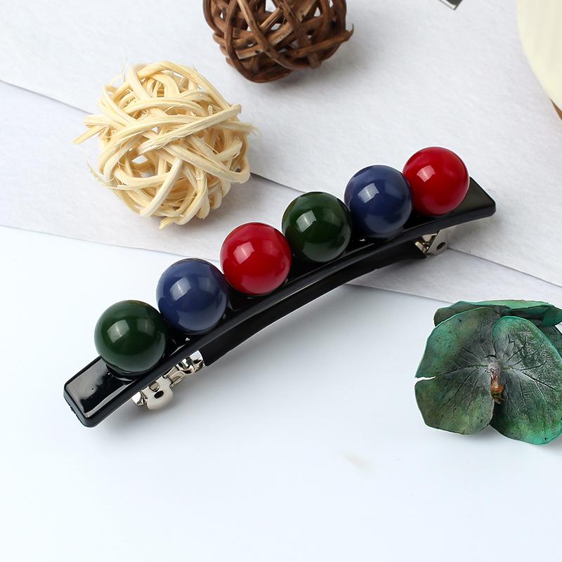 Fashion Korean style imitation pearl hairpin spring clip ladies personality wild one word hairpin headdress hair accessories new