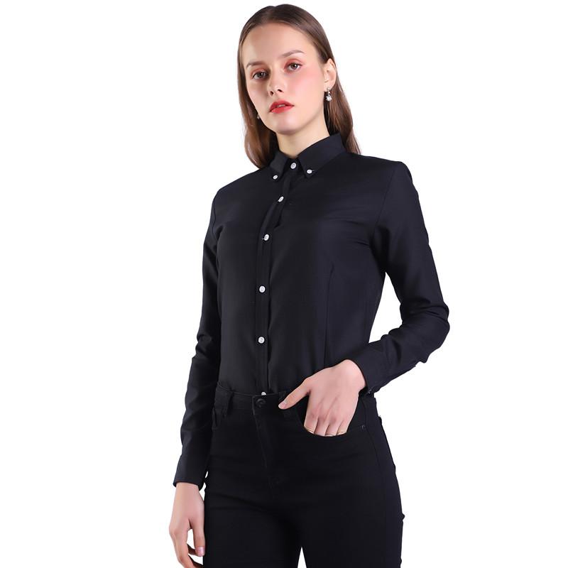 Autumn Women Oxford Shirt White Blue Black Long Sleeve Blouse Office Lady Tops Female Clothes