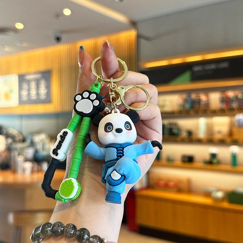 Kung Fu Panda Soft Rubber Keychain - Cute Schoolbag Ornament for Men & Women