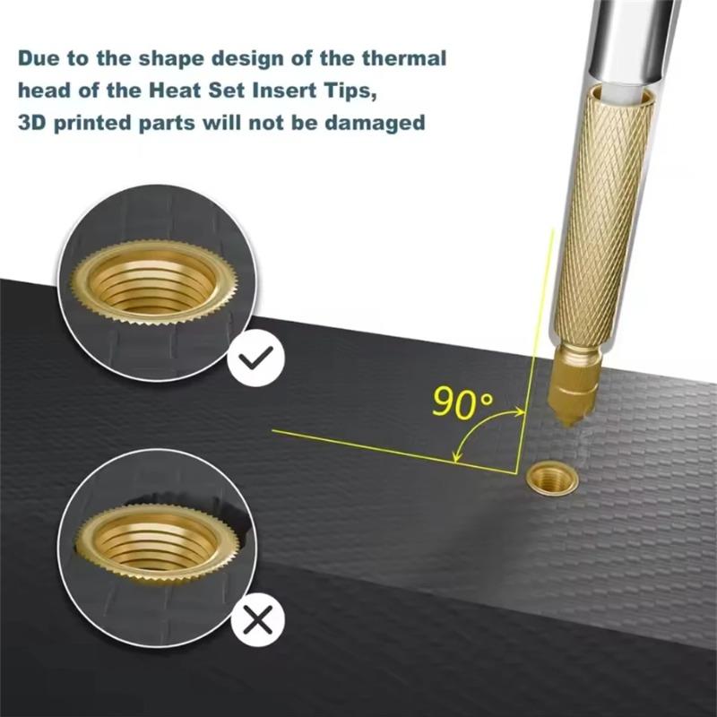 Heat Set Soldering Iron Tip Head Insert M2-M6 Hot Melt Brass Embedded Thread Nut Kit for Plastic Soldering