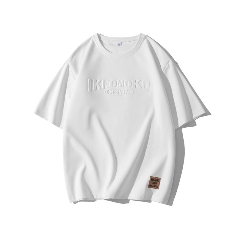 Men's Cool Silk Cotton Summer Trendy Brand Short-sleeved T-shirt Round Neck Bottom Shirt Teen Top