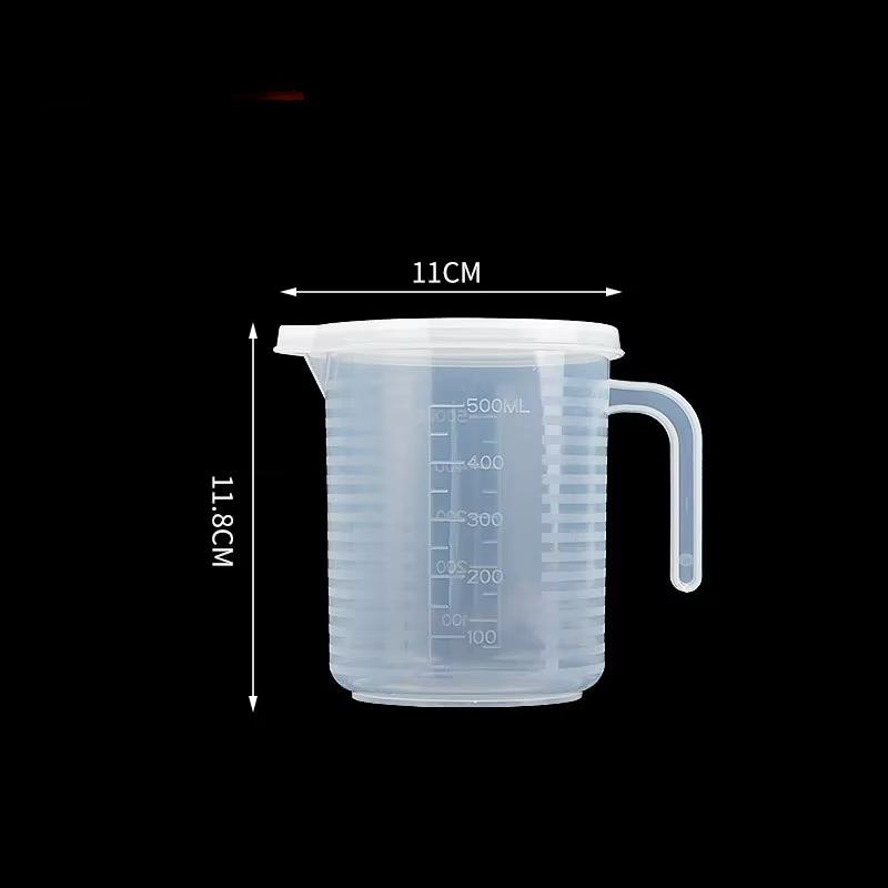 Plastic Graduated Measuring Cup Large Capacity Scale Laboratory Beaker Clear with Lid Transparent Mixing Cup Kitchen Measuring