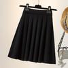 Autumn and Winter New High Waist Knitted Skirt Women All-match A-line Skirt Is Thin Pleated Skirt Outer Wear Short Skirt Women