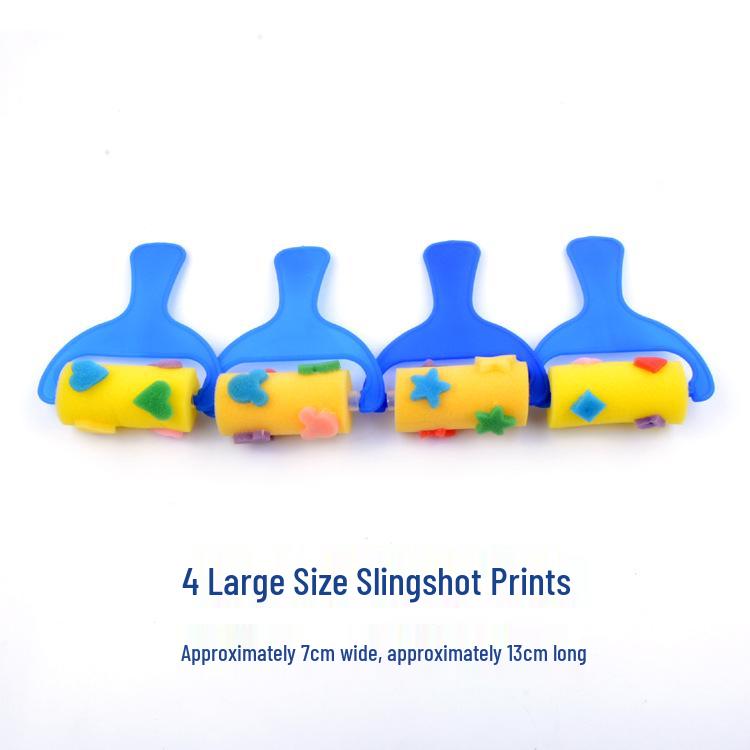 Children's Painting Sponge Brush Set: Doodling Stamps, Rollers, Cylinders, and DIY Art Tools for Early Education.