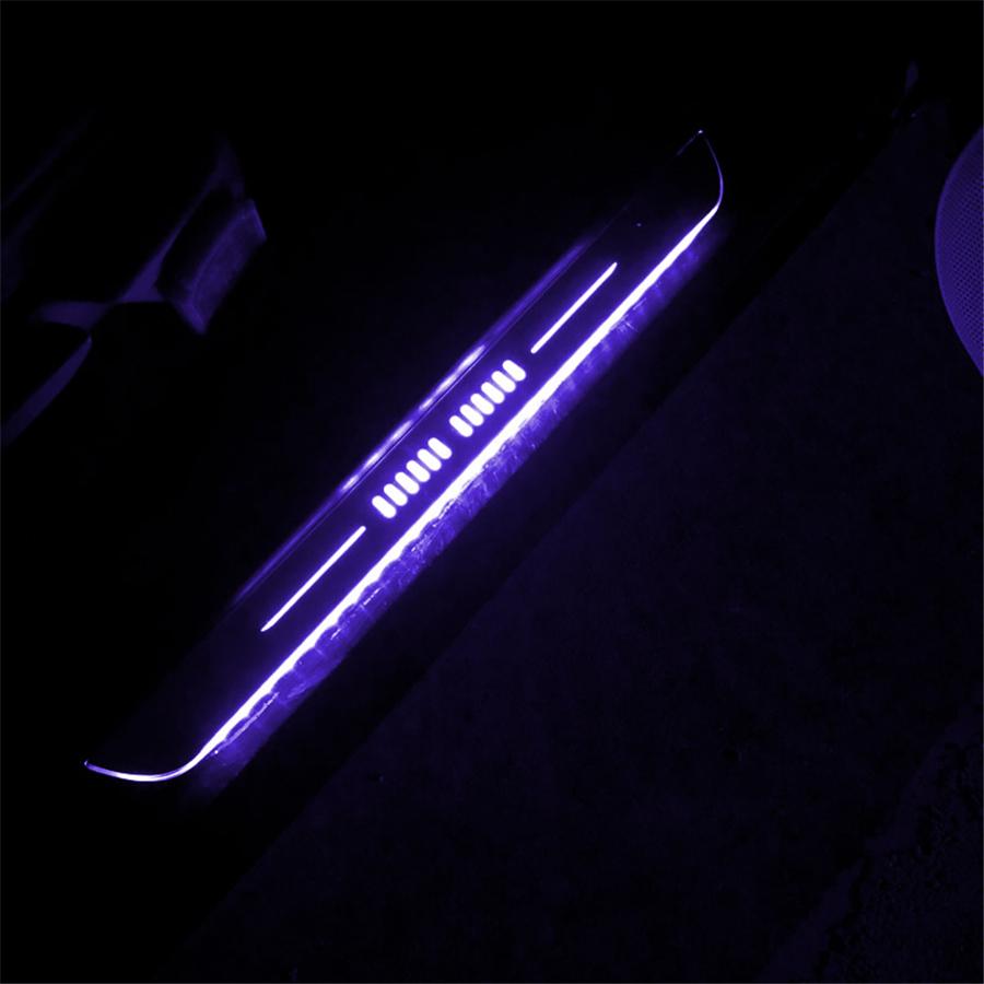 Pair LED RGB Flowing Car Front Door Pedal Light Sill Pathway Welcome Scuff Light
