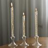Rotate Transparent Glass Candle Holder Smokeless Glass Oil Lamps Candlestick Wedding Decor Romantic Candlelight Dinner Ornaments