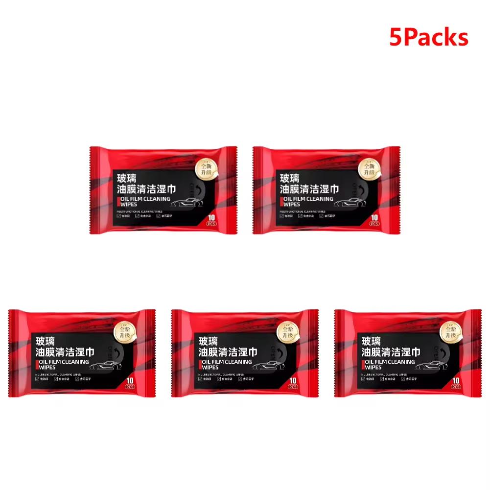 10Pcs Car Glass Oil Film Removal Wipes Car Window Glass Oil Film Remover Oil Film Cleaning Wipes Glass Windshield Cleaning Wipes