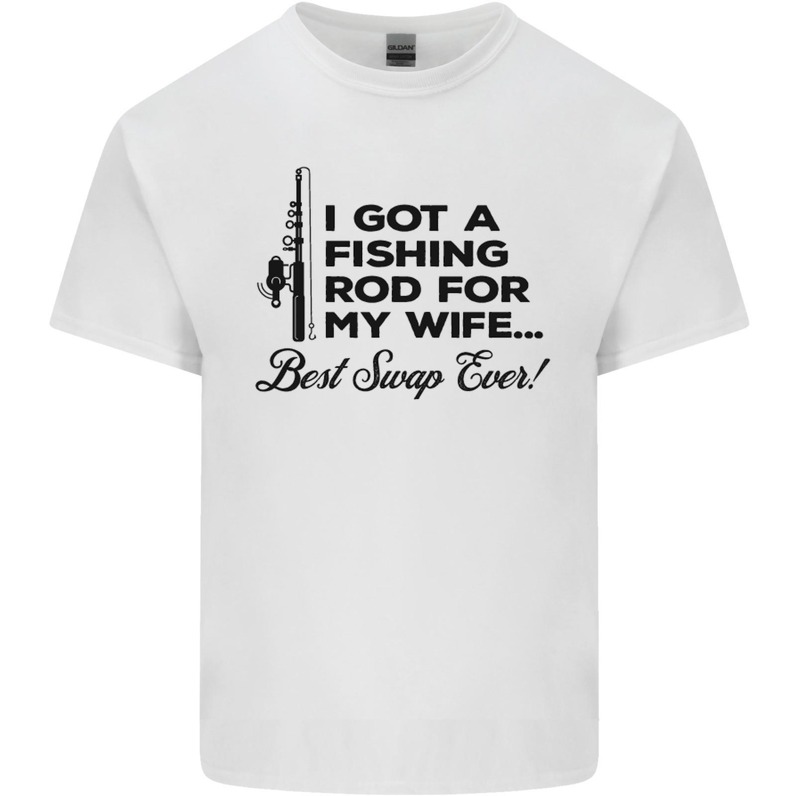 Fishing Rod for My Wife Fisherman Funny Mens Light Cotton T-Shirt XL
