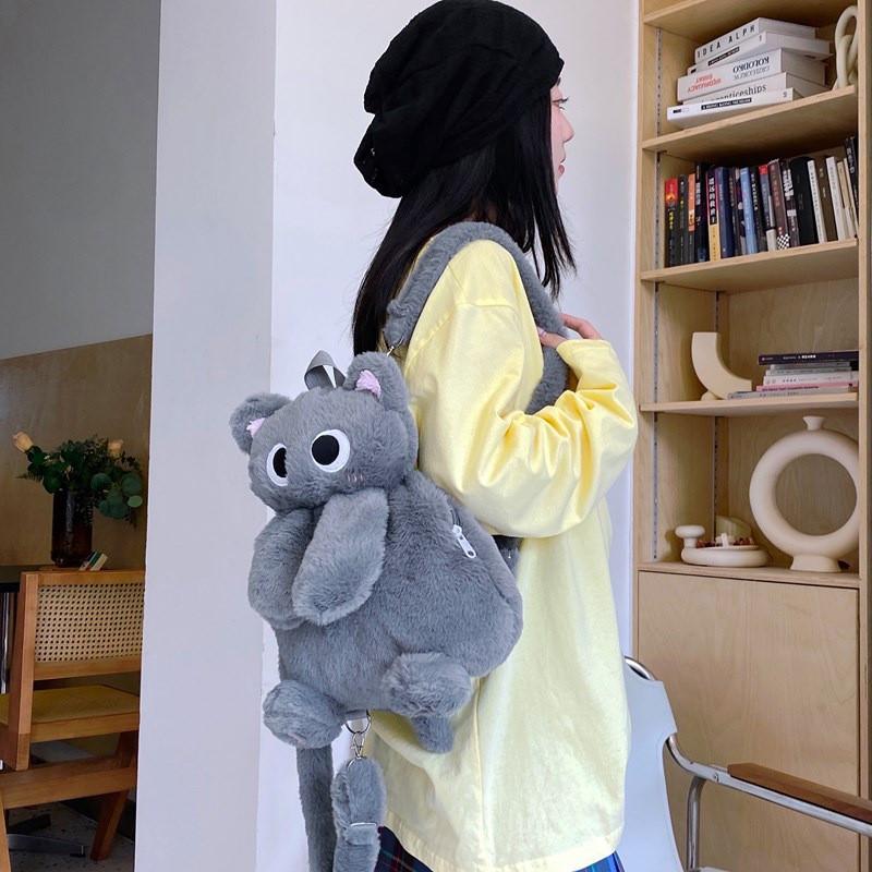 Siamese Cartoon Cat Plush Animal Backpack With Adjustable Shoulder Straps