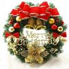 Christmas Wreath Front Door Hanging Ornaments Artificial Wreath Bell Gift Bow Stars For Christmas Tree Home Windows Decor