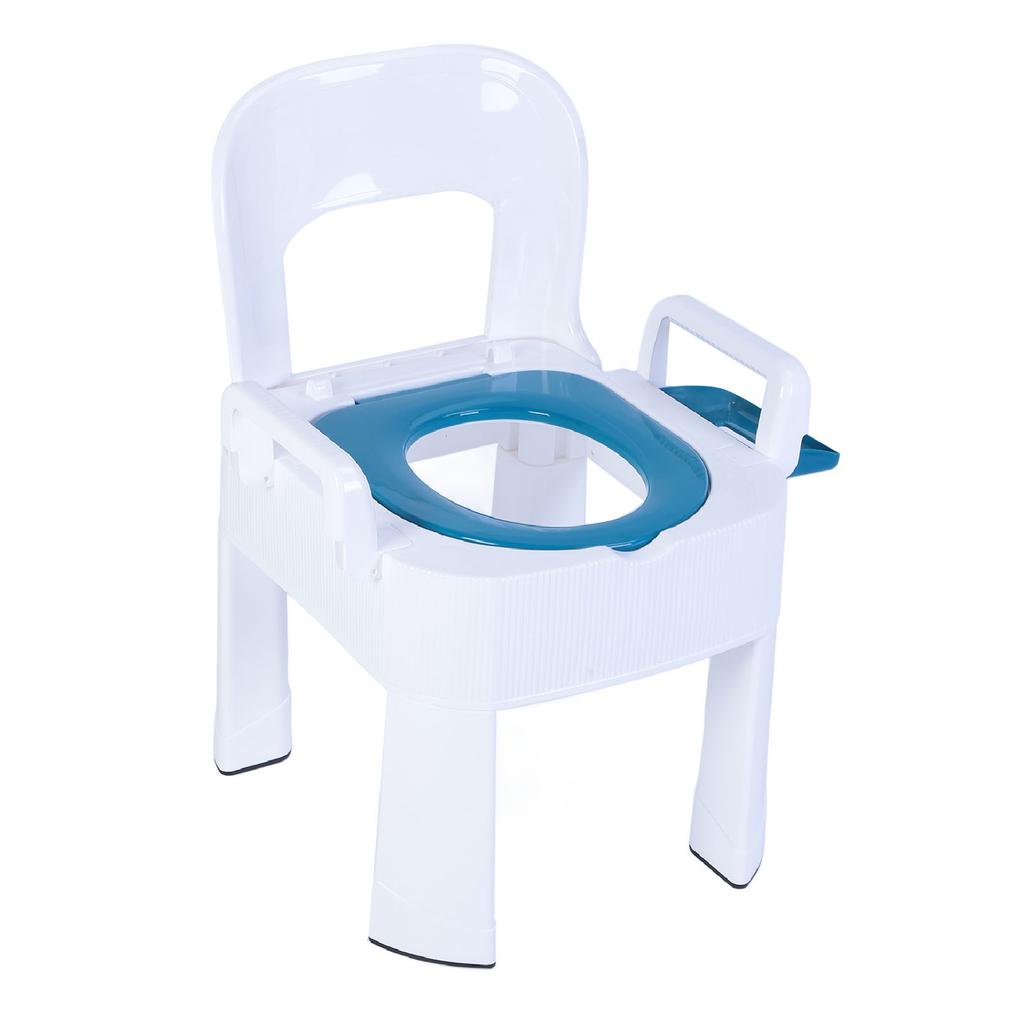 Squat Toilet Commode Chair Detachable Foldable Non Slip Armrest Backrest Cushion Quick Drying Extra Wide Commode Bathroom Sitting Bath Stool