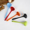 5 Color 200mm Non-stick Silicone Ladle Soup Spoon Heat Resistant Round Scoop All-in-one Silicone Large Spoon Kitchen Utensils