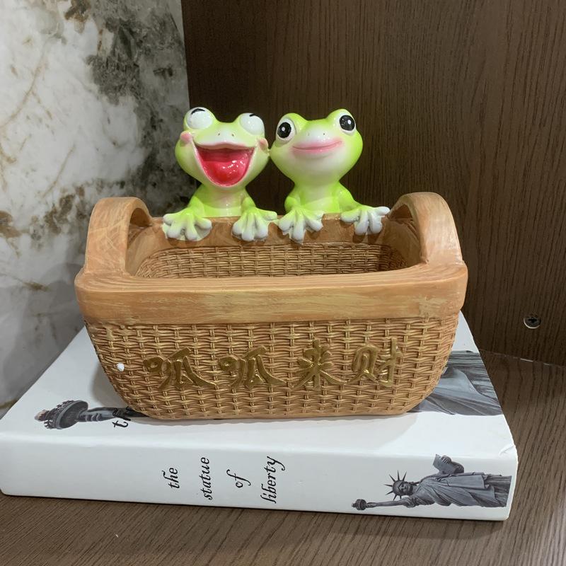 Entrance Key Remote Control, Cute Frog, Storage Basket, Door Shoe Cabinet, Living Room Decoration, Resin Decoration